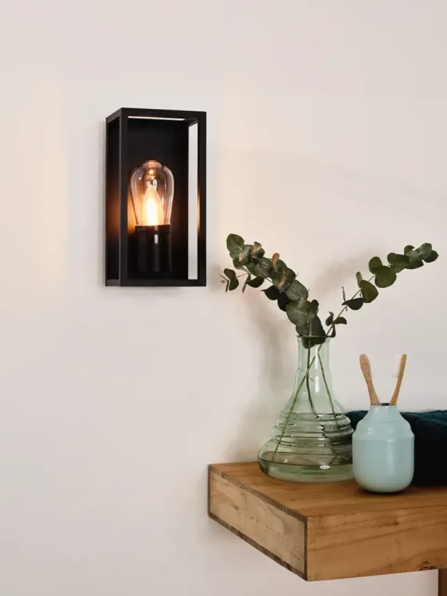 Lucide badkamer wandlamp Carlyn zwart