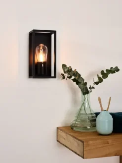 Lucide badkamer wandlamp Carlyn zwart