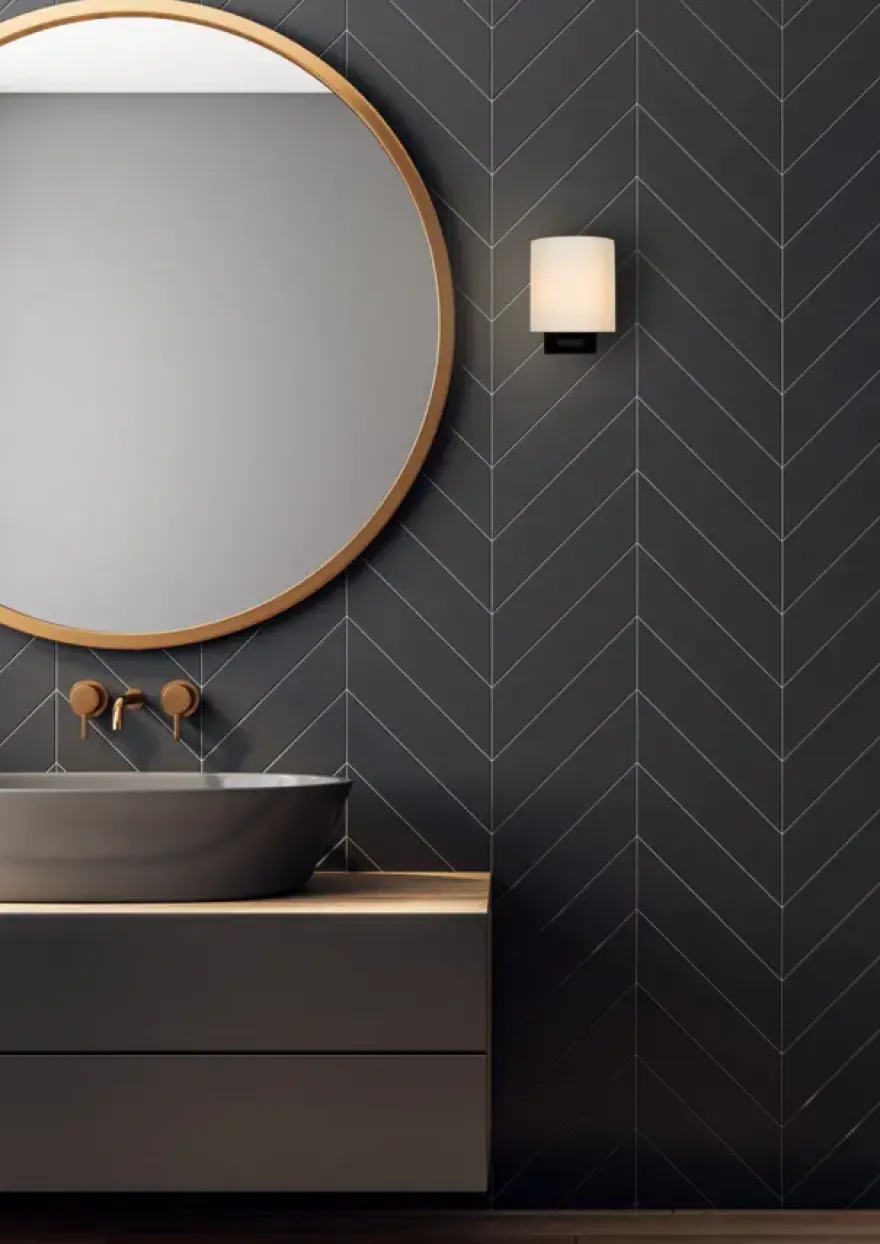 Lucide badkamer wandlamp Jelte IP44 zwart