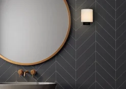 Lucide badkamer wandlamp Jelte IP44 zwart