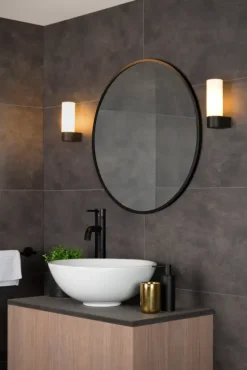 Lucide badkamer wandlamp 1-lichts Jesse IP44 zwart
