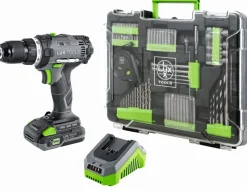 LUX 20V accuboormachine inclusief 2,0Ah accu, lader en koffer met accessoires