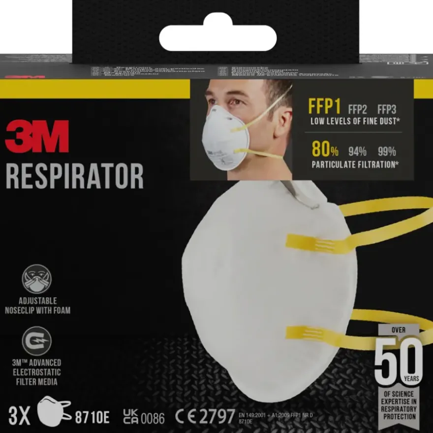 3M fijn stof masker cupvorm 8710C3N 3 stuks