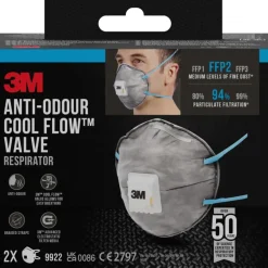 3M fijn stof masker cupvorm met uitademventiel tegen geuren