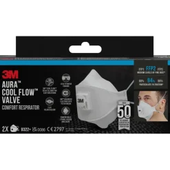 3M fijn stof masker vouwbaar met uitademventiel 9322C2 2 stuks
