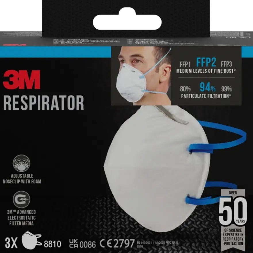 3M fijnstofmasker cupvorm 8810 3 stuks