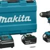 Makita accuboormachine DDF482SFE + 2 accu's 3.0Ah en snellader