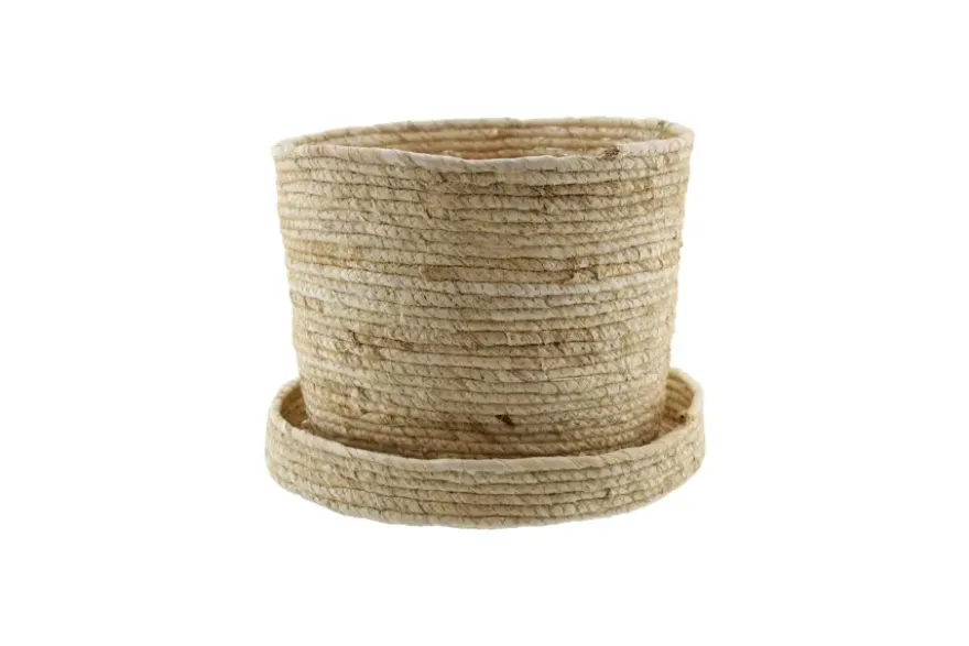 Mand mais husk inclusief deksel naturel D28H24CM