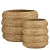 Mand rond bruin set van 2 - h40xd43cm