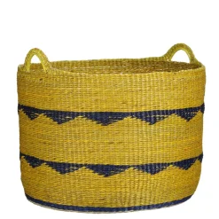 Mand rond geel - h34xd45cm