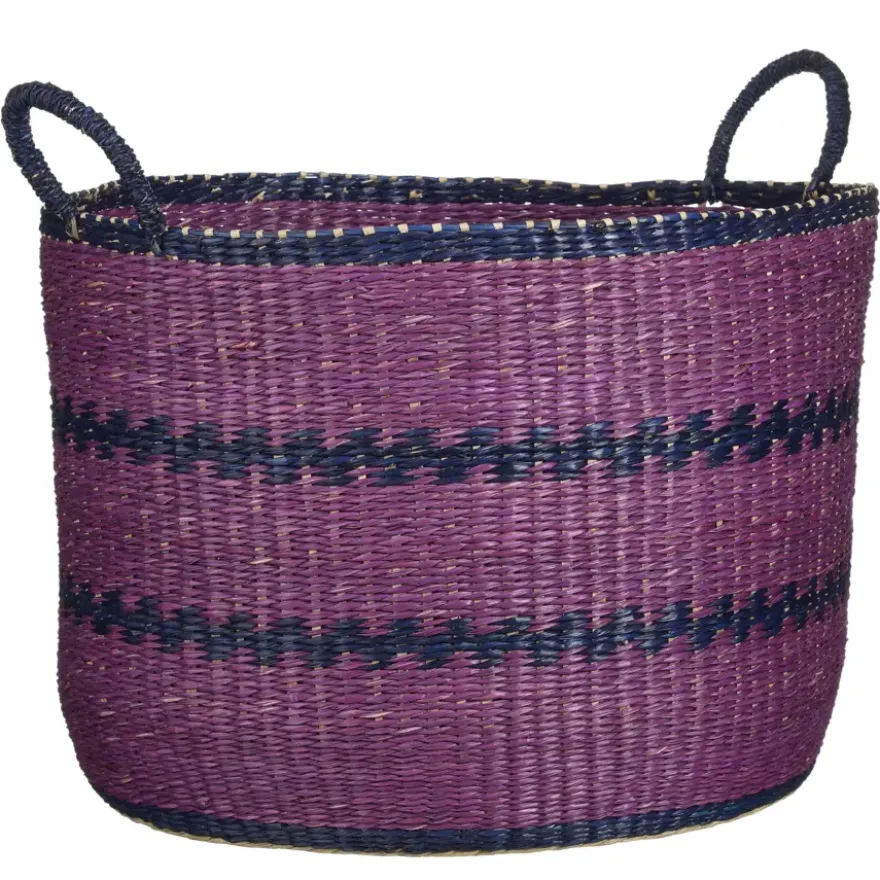 Mand rond roze - h38xd53cm