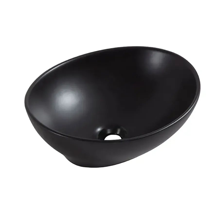 Marho Ablua waskom ovaal 40 x 33 x 14,5 cm keramiek mat zwart