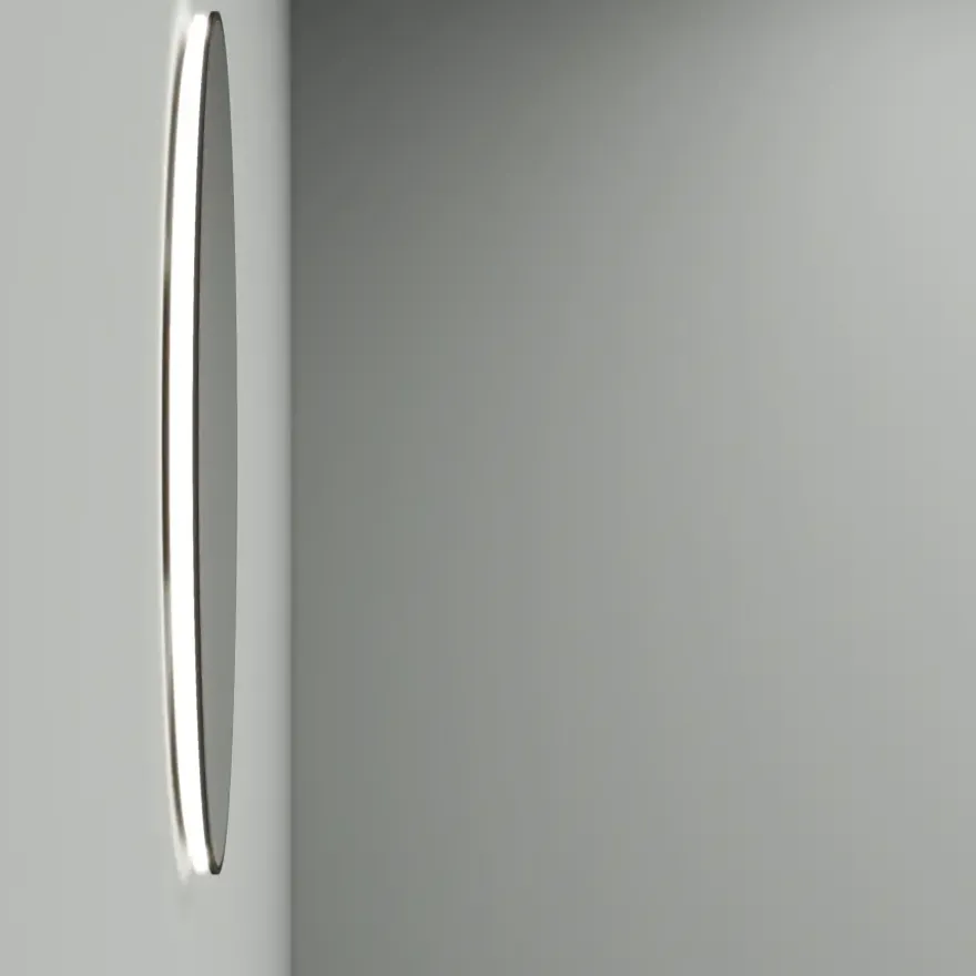 Marho Mavri badkamerspiegel verlichting dimbaar mat zwart Ø 100 cm