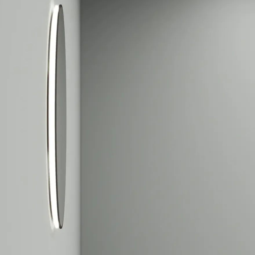 Marho Mavri badkamerspiegel verlichting dimbaar mat zwart Ø 60 cm