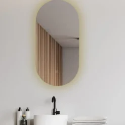 Marho Mirala spiegel ovaal met LED, dimbaar en spiegelverwarming 50 x 100 cm