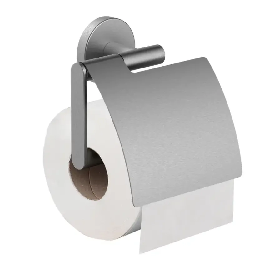 Marho Toiletrolhouder Luxor met klep geborsteld RVS