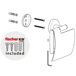 Marho Toiletrolhouder Luxor met klep geborsteld RVS