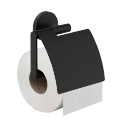 Marho Toiletrolhouder Luxor met klep zwart