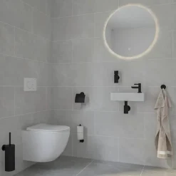 Marho Toiletrolhouder Luxor met klep zwart