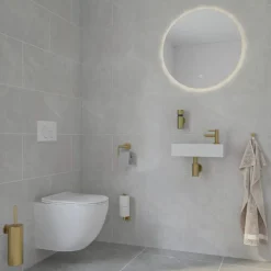 Marho Toiletrolhouder Luxor met klep geborsteld messing