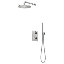 Marho Valdra regendouche set inbouw met thermostaatkraan 25 cm geborsteld staal