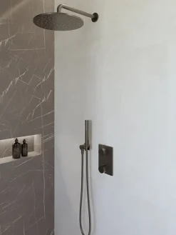 Marho Valdra regendouche set inbouw met thermostaatkraan 30 cm gun metal