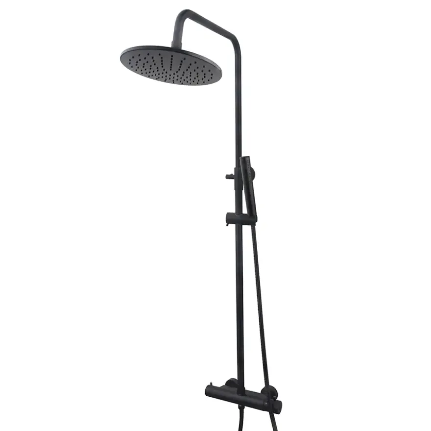 Marho Valdra thermostatische regendouche set opbouw mat zwart