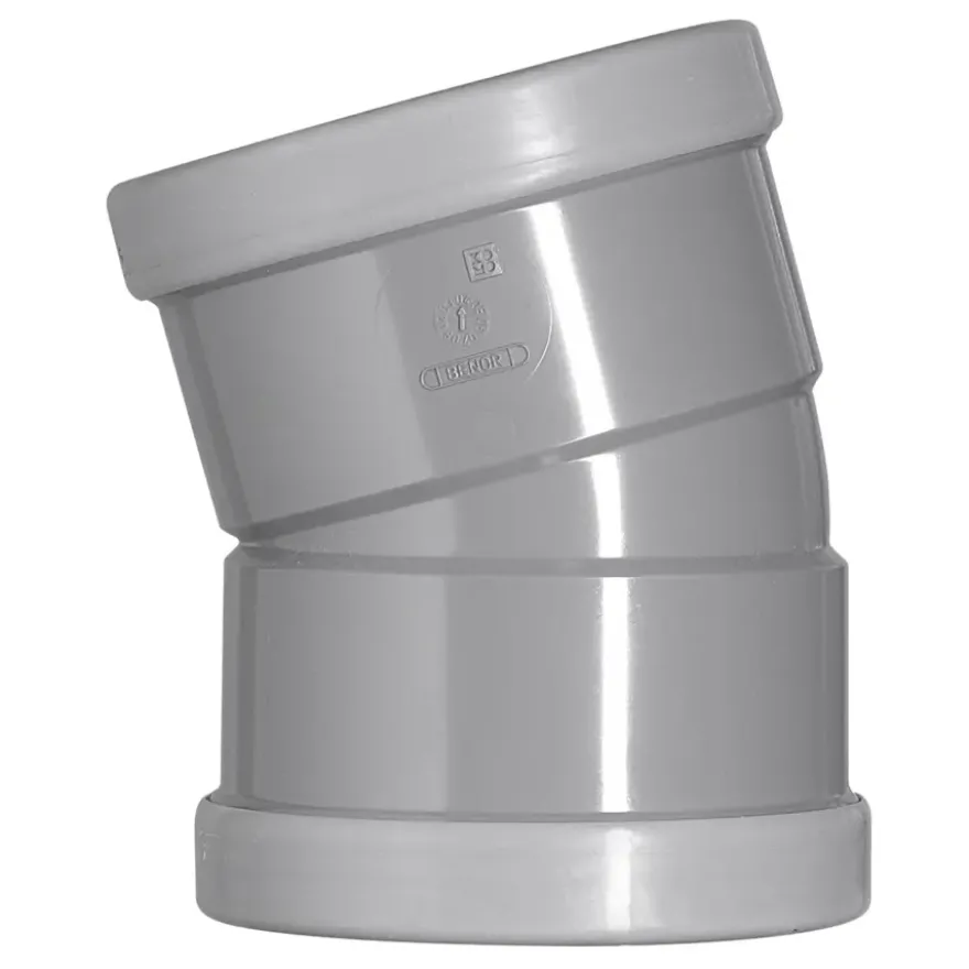 Martens bocht 15° PVC grijs 2x manchet 110x110 mm