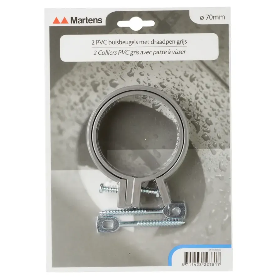 Martens ophangbeugel met pen 70 mm grijs 2 stuks