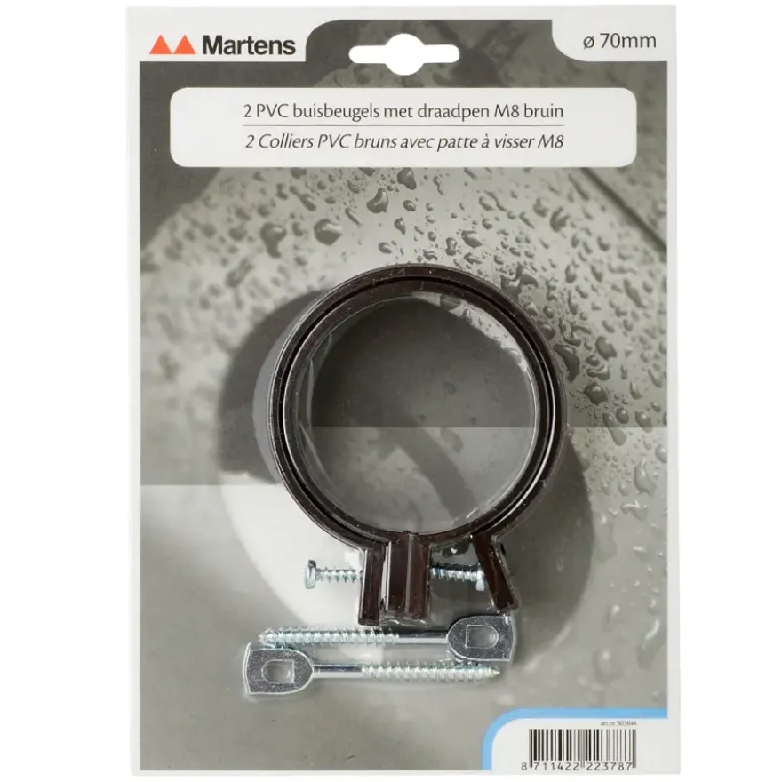Martens ophangbeugel met pen 70 mm bruin 2 stuks
