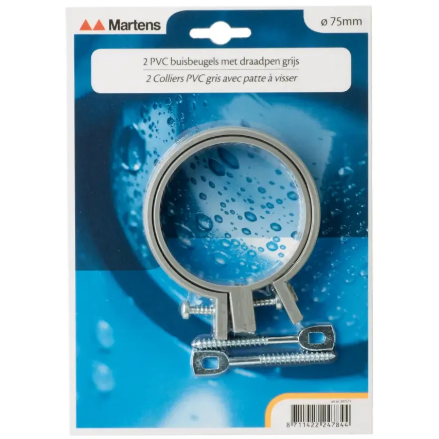 Martens ophangbeugel met pen 75 mm grijs 2 stuks