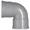 Martens PVC bocht 90° grijs 2x manchet 125 mm