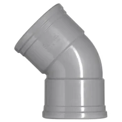 Martens PVC bocht 45° grijs 2x manchet 125 mm