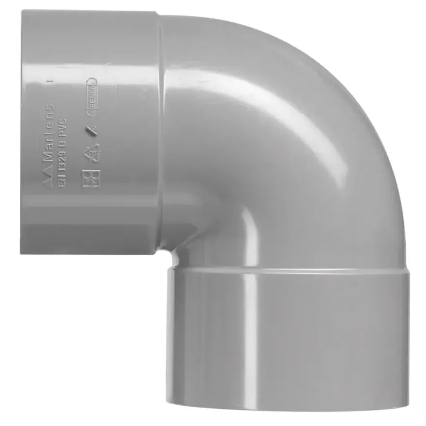 Martens PVC bocht 90° grijs 2x mof 125 mm