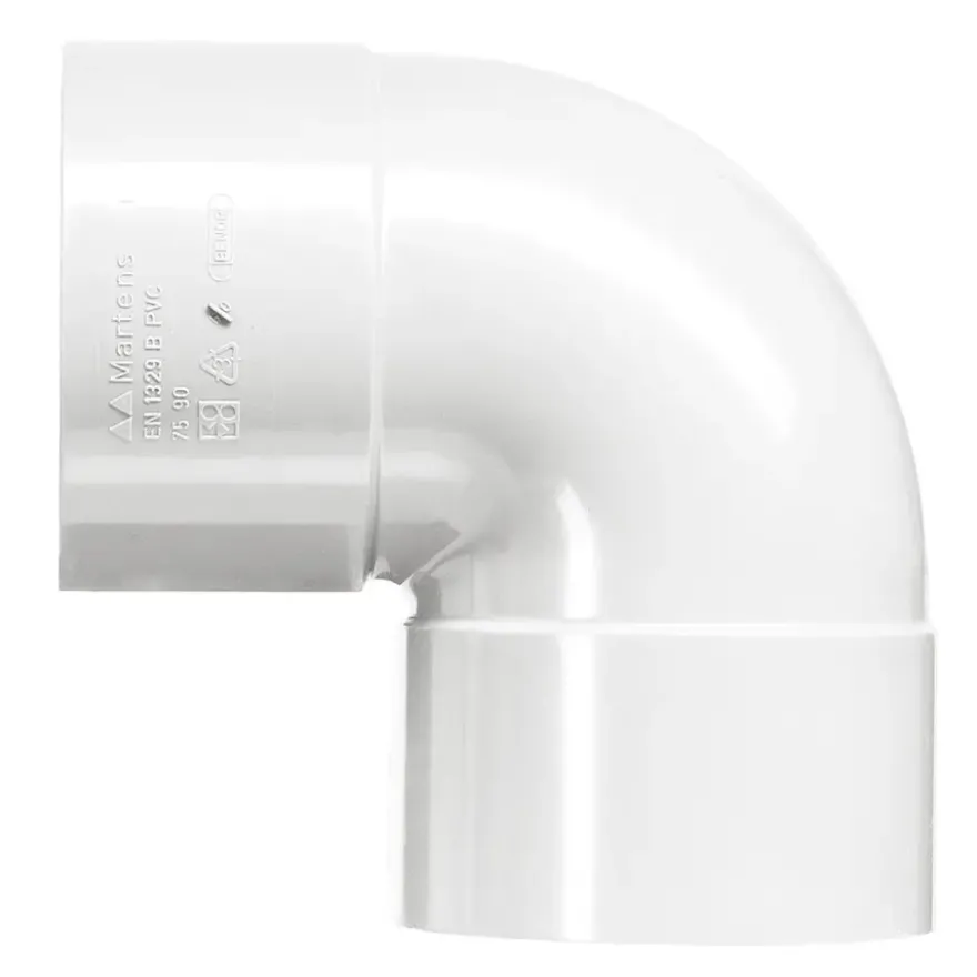 Martens PVC bocht 90° wit 2x mof 40 mm