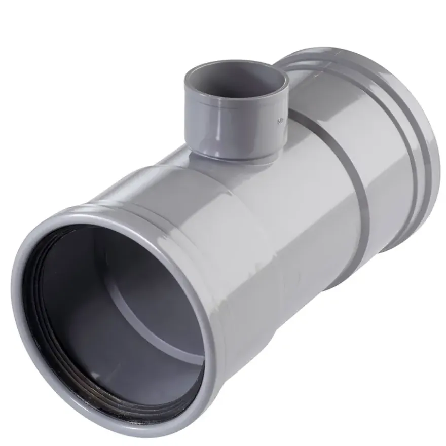 Martens T-stuk 90° PVC grijs 2x schuifmof 1x lijmverbinding 110x50x110 mm