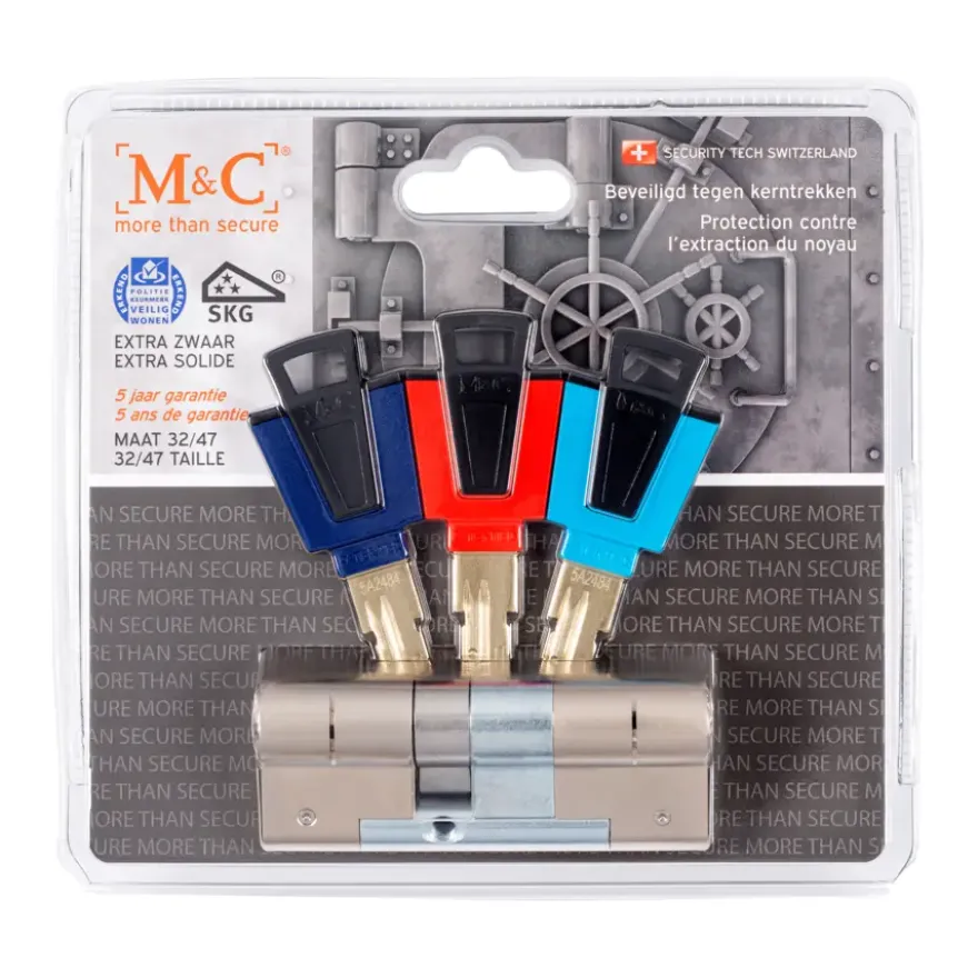 M&C veiligheidscilinder 32/47 mm SKG 3-sterren