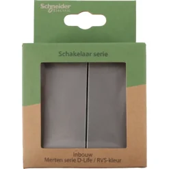 Merten D-Life inbouw serieschakelaar edelstaal