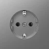Merten D-Life Inbouw Stopcontact Enkel RA RVS