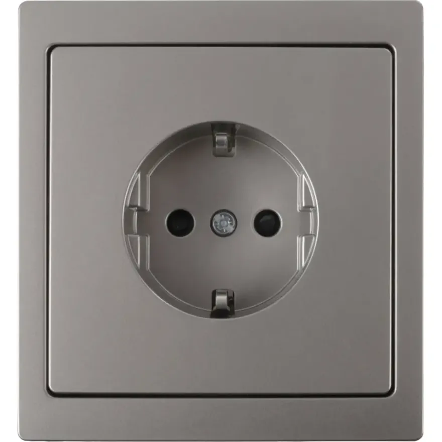 Merten D-Life Inbouw Stopcontact Enkel RA RVS