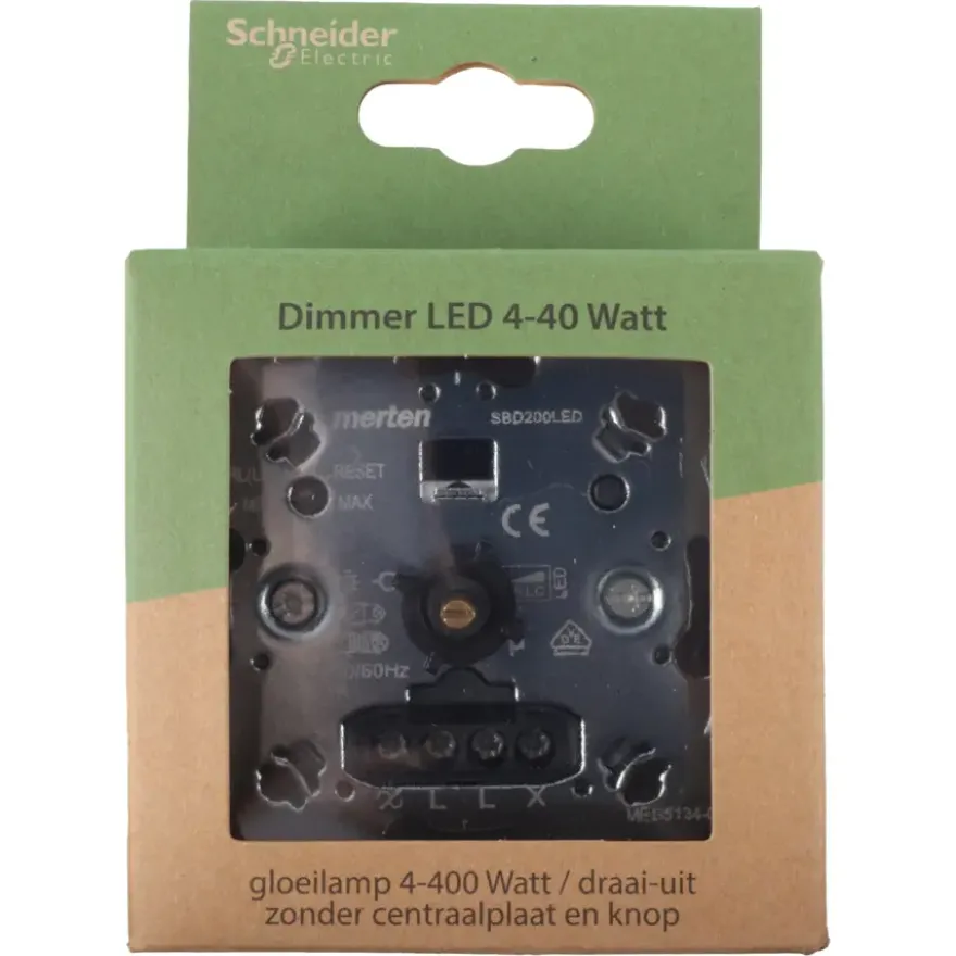 Merten inbouw dimmer led/gloei/halogeen 4-400 watt