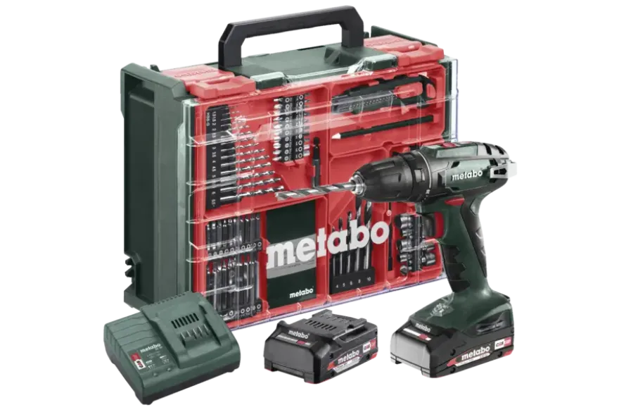 Metabo 18V accuboormachine BS18 incl. 2 accu's 2.0Ah + lader en accessoire-set in koffer
