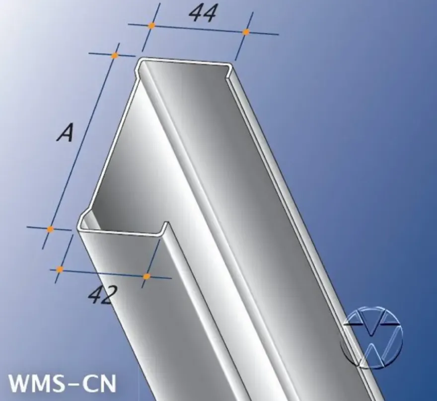 Metalen metalstud wand-/scheidingsprofiel staander 260 cm 45 mm