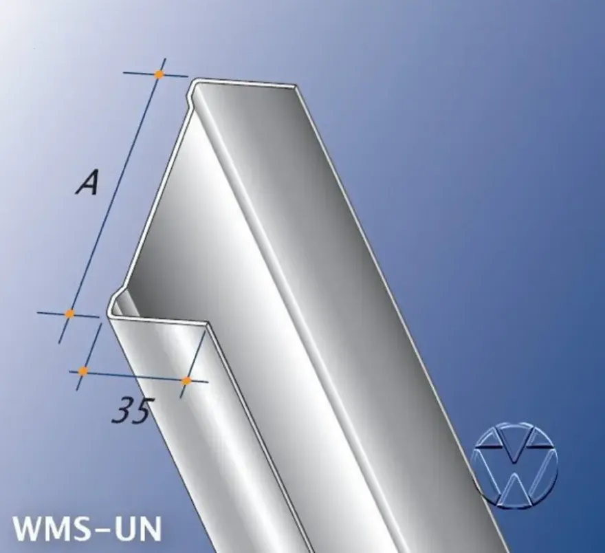 Metalen metalstud wand-/scheidingsprofiel ligger 250 cm 45 mm