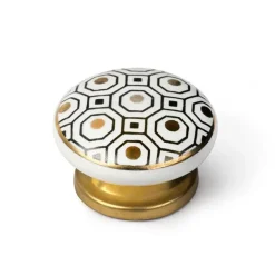 Meubelgreep knop Beyza 40MM porselein messing