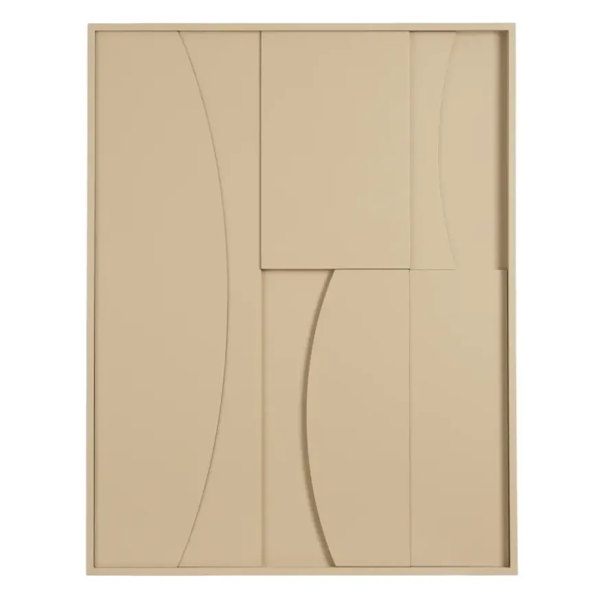Muurdecoratie beige FSC 100% - l70xb90xh2,5cm