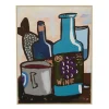 Muurdecoratie blauw FSC Mix - l31xb41xh3cm