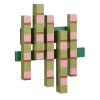 Muurdecoratie roze FSC 100% - l48xb48,5xh8cm