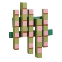 Muurdecoratie roze FSC 100% - l48xb48,5xh8cm