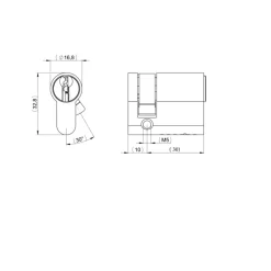 Nemef cilinder enkel voor berging- en garagedeuren van 38-42 mm